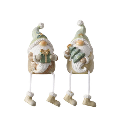 Boltze home gnoom lazaro met bungelbeentjes 5x5,5x15cm 2 assorti