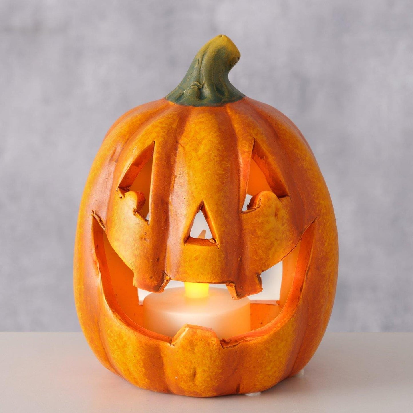 Boltze home theelichthouder pompoen zucca 10x9x12,3cm