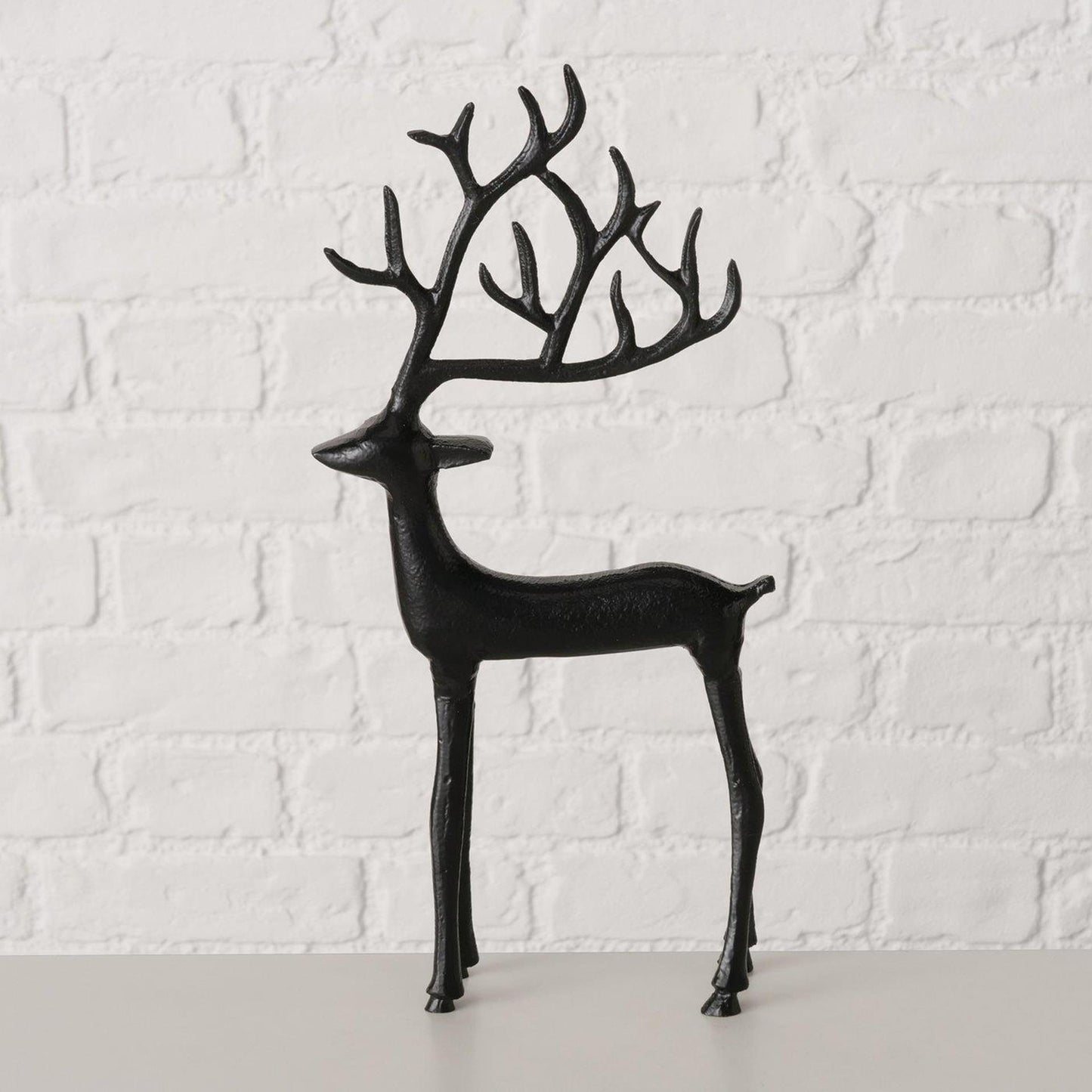 Boltze home figuur hert rupert zwart 18x3x38cm