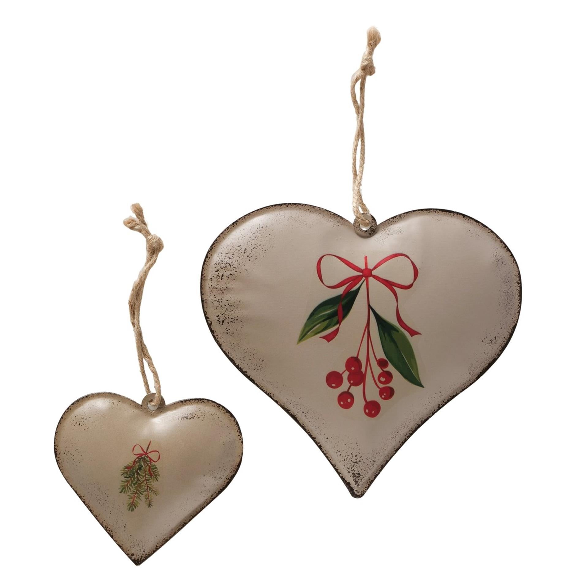Boltze home decohanger hart noelle set a 2 stuks l9,5-17cm b1,8-2,3cm h9,5-16,5cm
