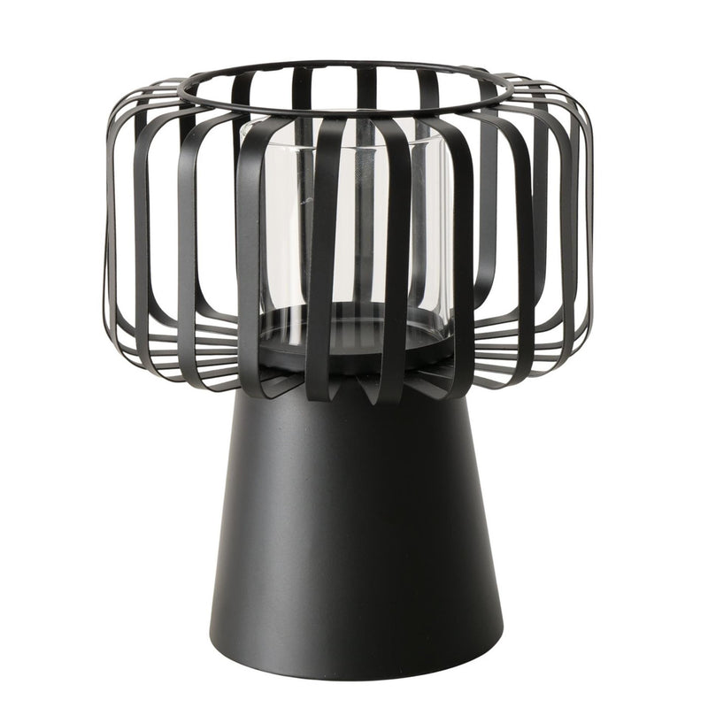 Boltze home windlicht zwart 18x18x21cm
