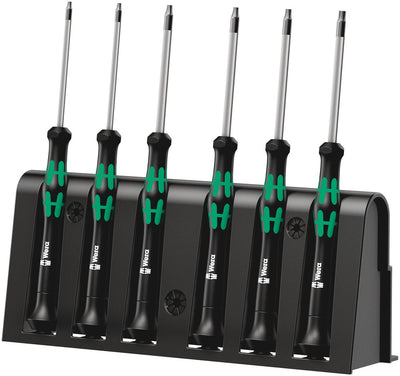 Wera 2067 6 elektronica torx bo schroevendraaierset + rek (zwart groen, 6-delig)