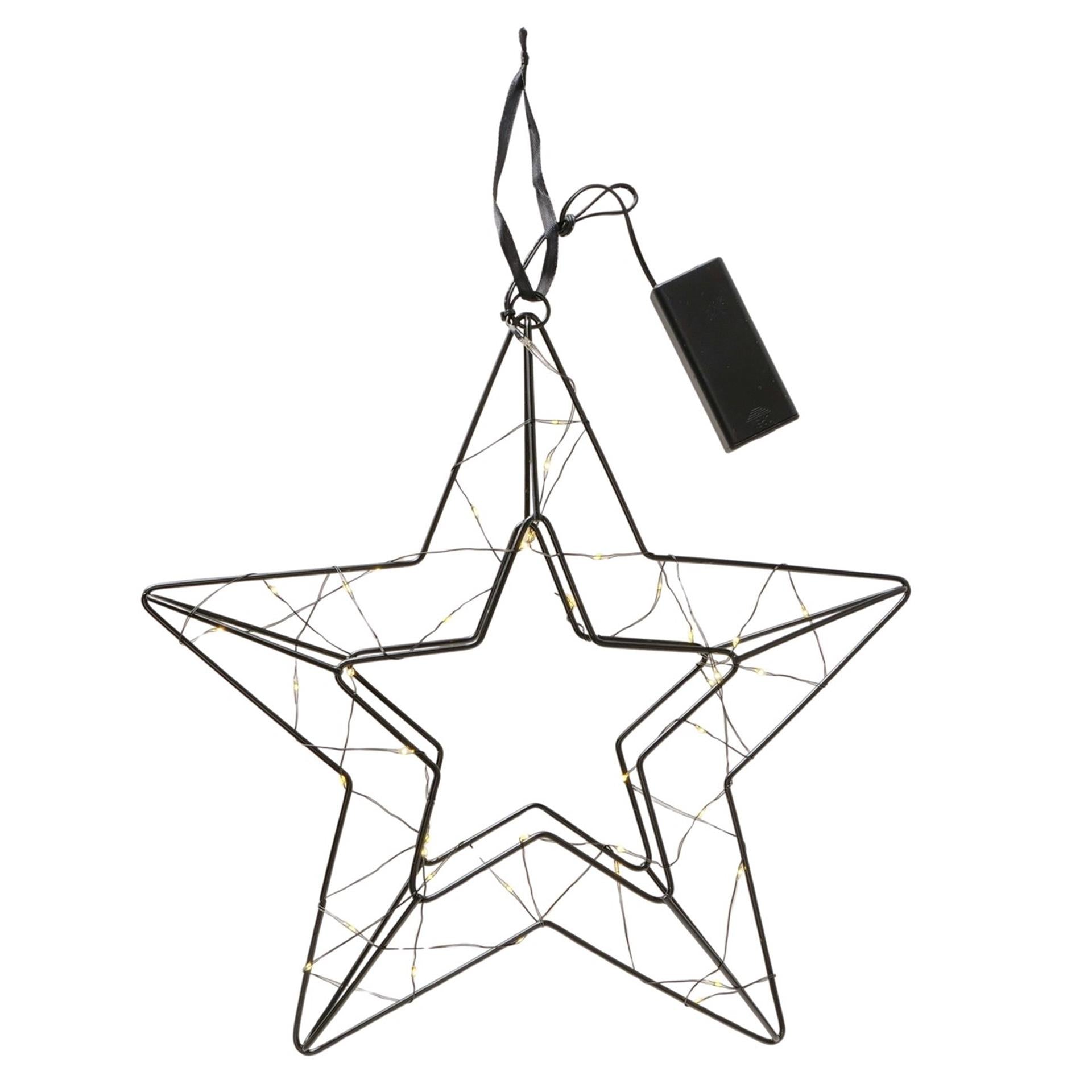 Boltze home decohanger led ster elvira zwart 29,5x30x6cm