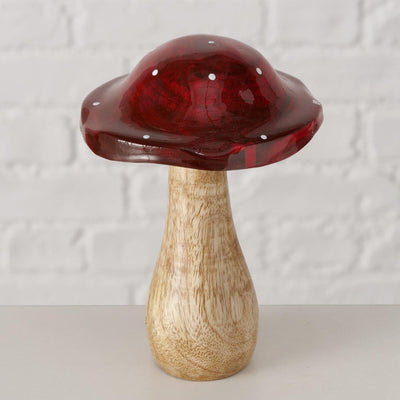 Boltze home paddenstoel hout 10x14,5cm