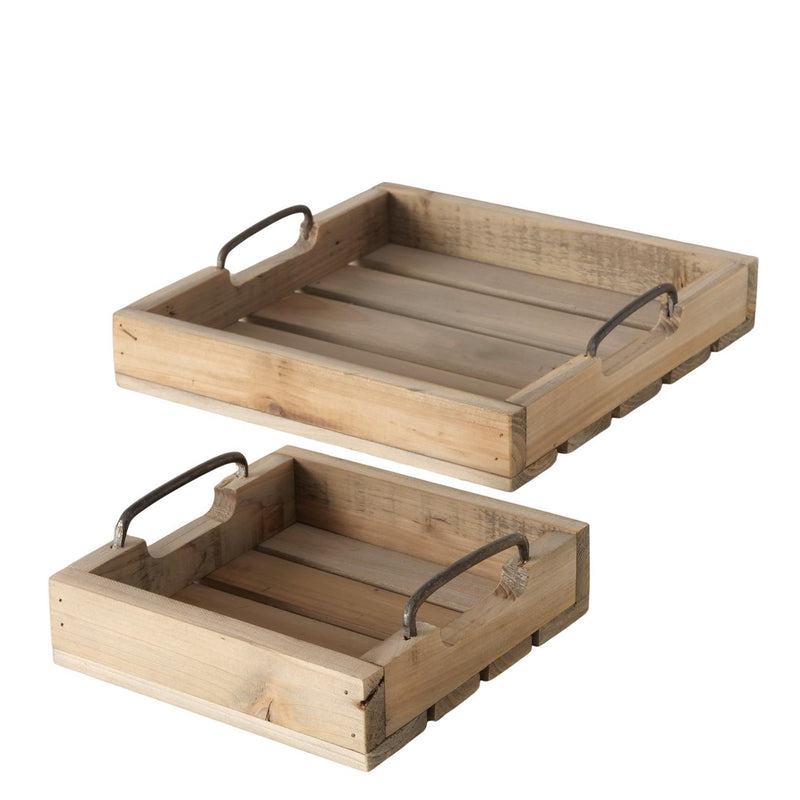 Boltze home dienblad hout 2-delig