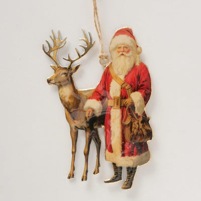 Boltze home kersthanger kerstman jultomten 10x15,2cm metaal