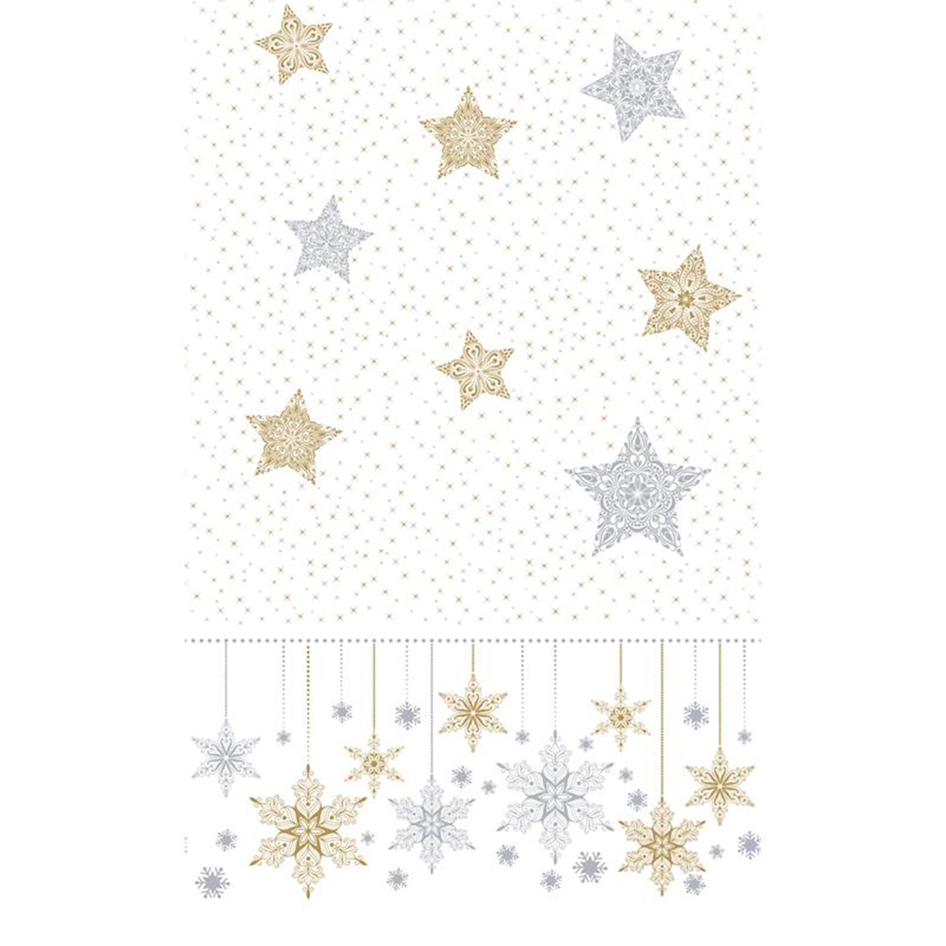 Duni tafellaken snowstars white 138x220cm