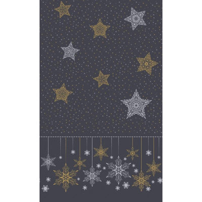 Duni tafellaken snowstars black 138x220cm