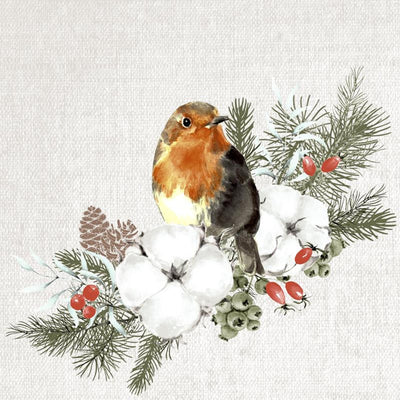 Duni servetten robin forest 24x24cm