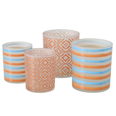 Boltze home windlicht azzurro 2-delig h8,3-10cm 2 assorti