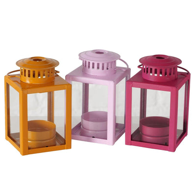 Boltze home lantaarn kimba 6x6x10,5cm 3 assorti