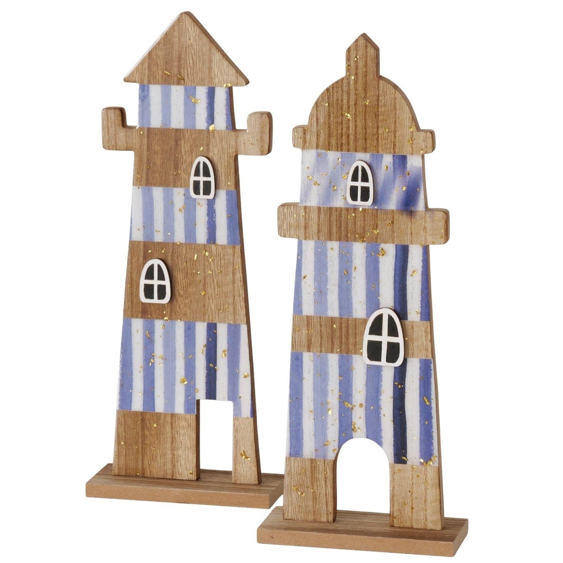 Boltze home decoratieve standaard vuurtoren konnie 12x5x31cm 2 assorti