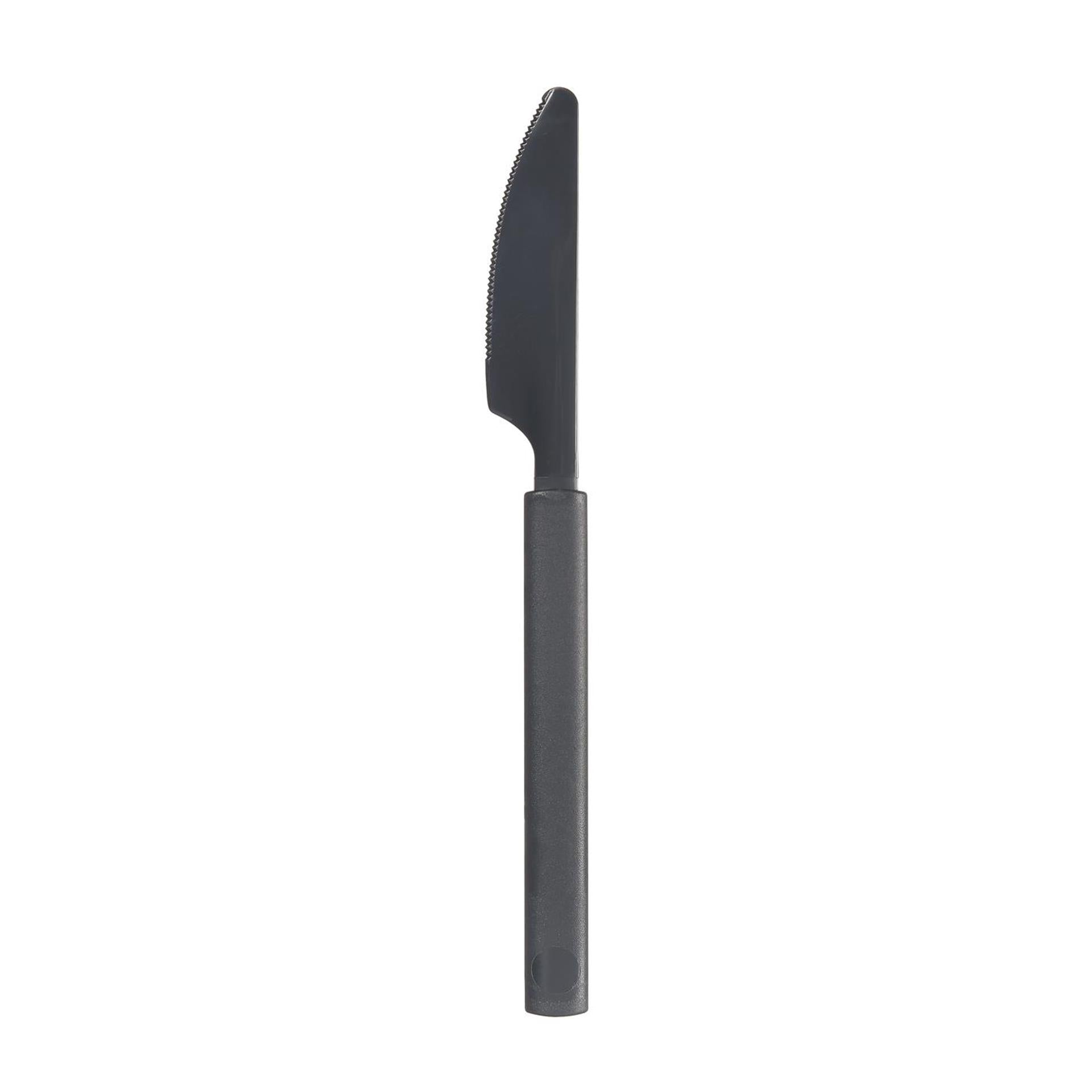 Duni kunststof mes granite herbruikbaar 19cm doosje a 6 stuks