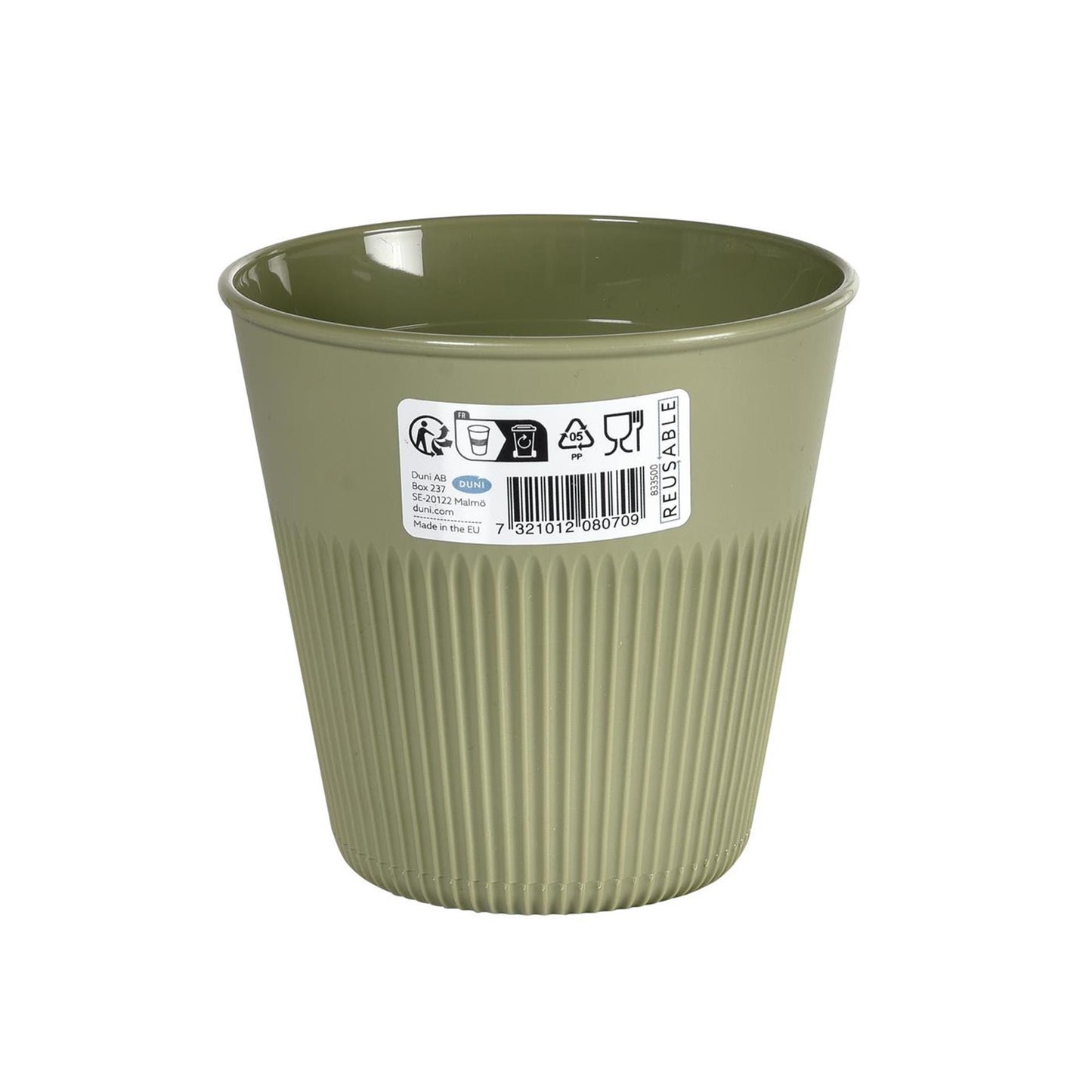 Duni kunststof beker hot stripes green 24cl