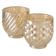 Boltze home windlicht sheilah9cm glas gelakt goud 2 assorti