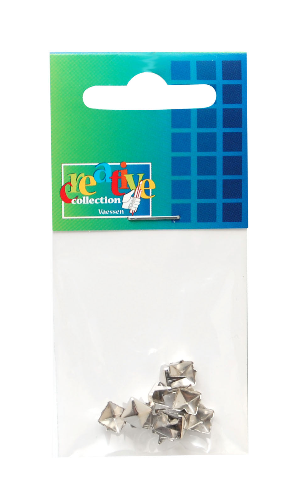 Vaessen creative • studs vierkant 6mm 10pcs silver