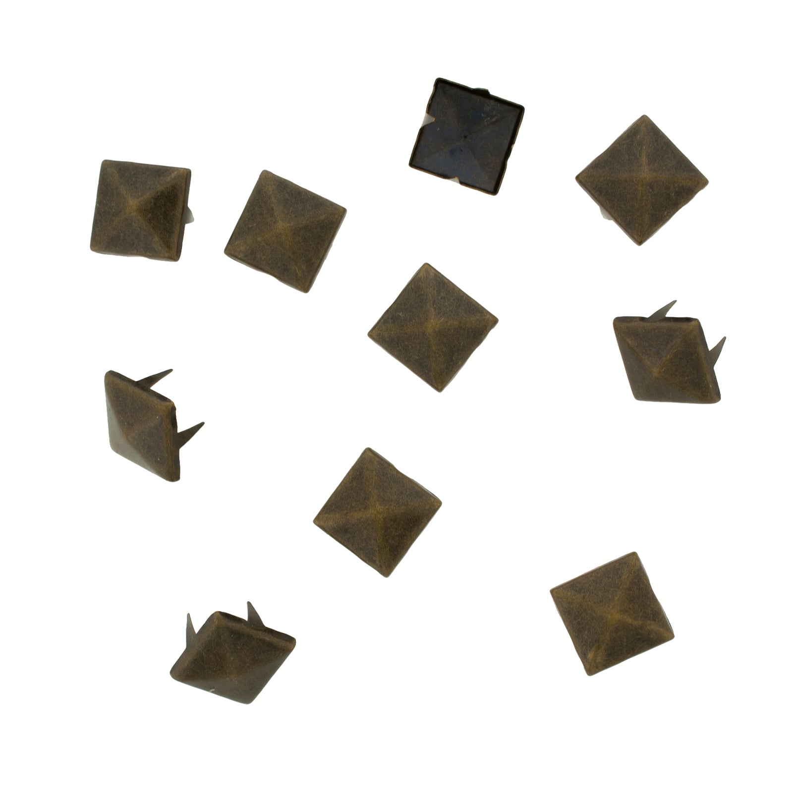 Vaessen creative • studs vierkant 12x12mm 10pcs bronze