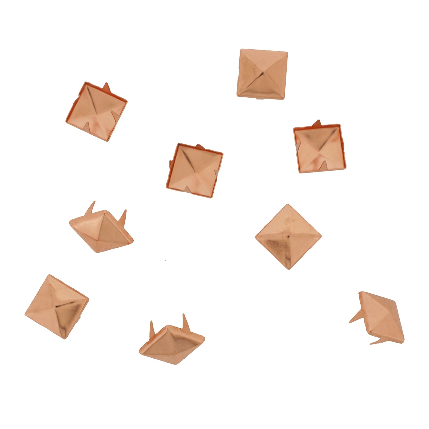Vaessen creative • studs vierkant 12x12mm 10pcs light copper
