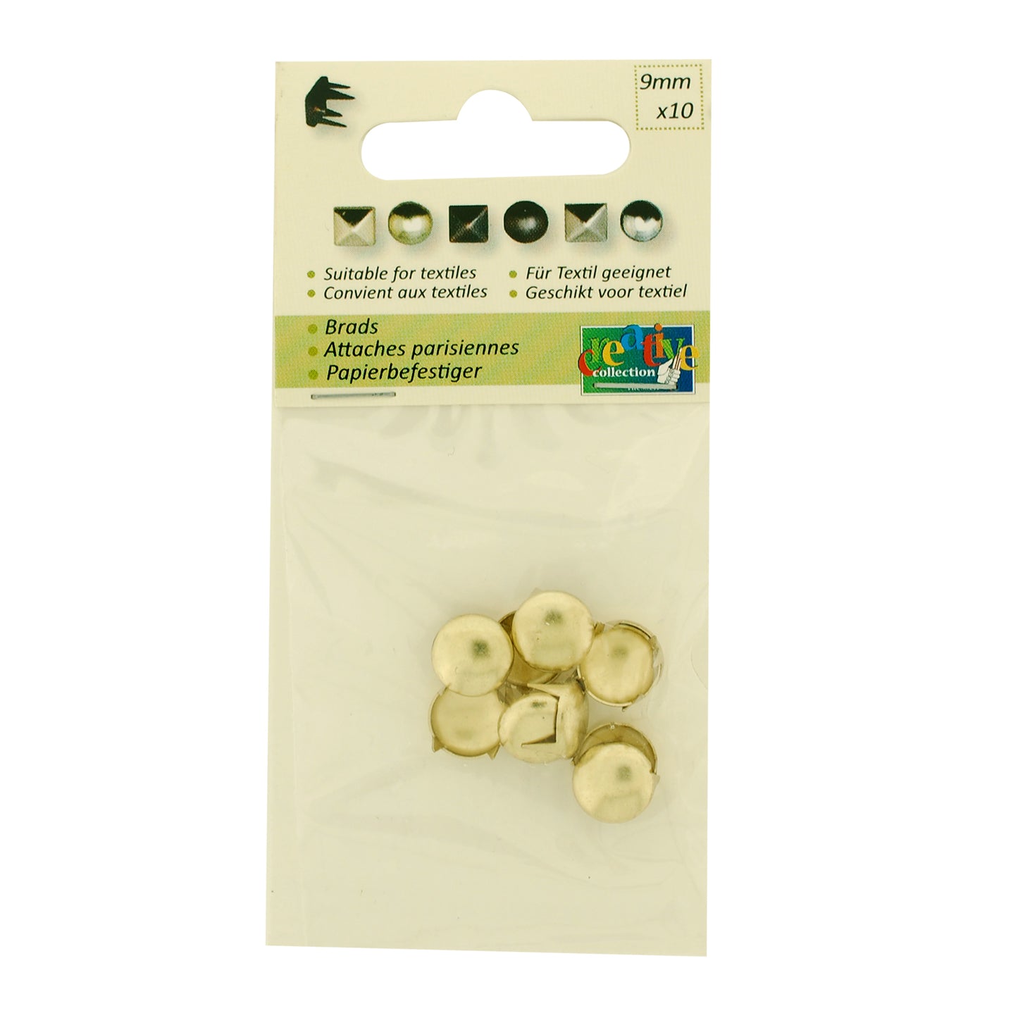 Vaessen creative • studs rond 9mm 10pcs gold