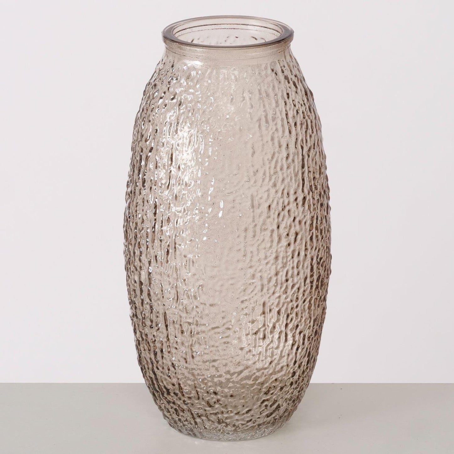 Boltze home vaas rifla h20cm glas gelakt glans beige