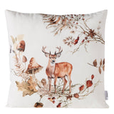 Boltze home kussen hert gerd polyester groen lichtbruin wit 45x45cm - afbeelding 1