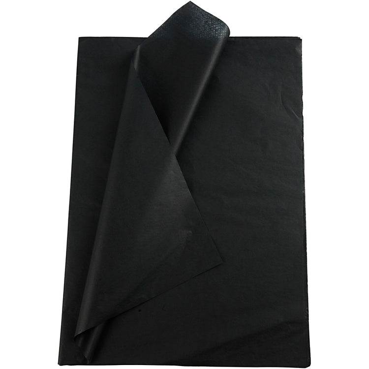 Tissuepapier, vel 50x70 cm, 17 gr, zwart, 25 vel 1 doos