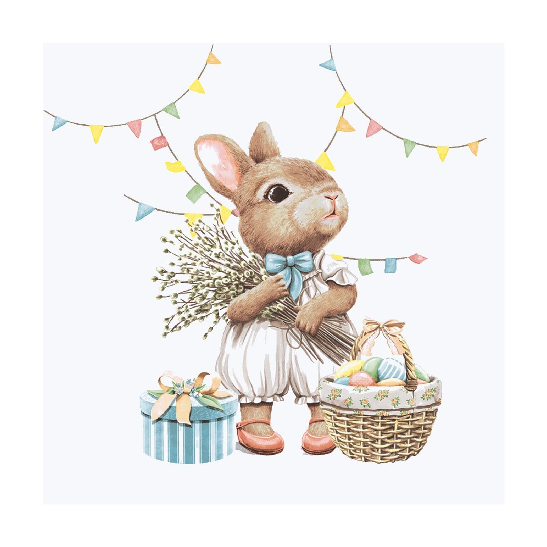 Duni servetten bunny joy 3-laags tissue 24x24cm