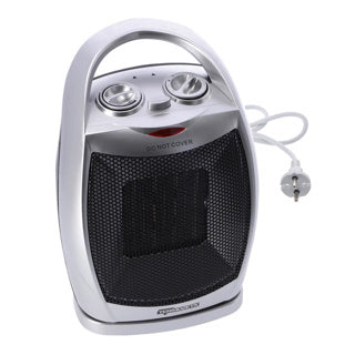 Overige merken termozeta oscillerende keramische ventilatorkachel 1500w zilver zwart