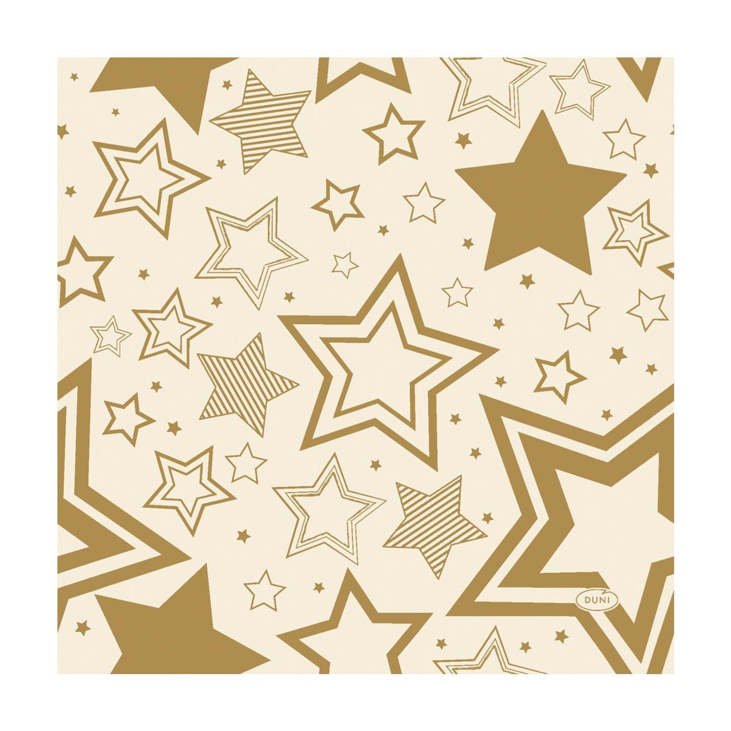 Duni servetten holiday star cream 33cm