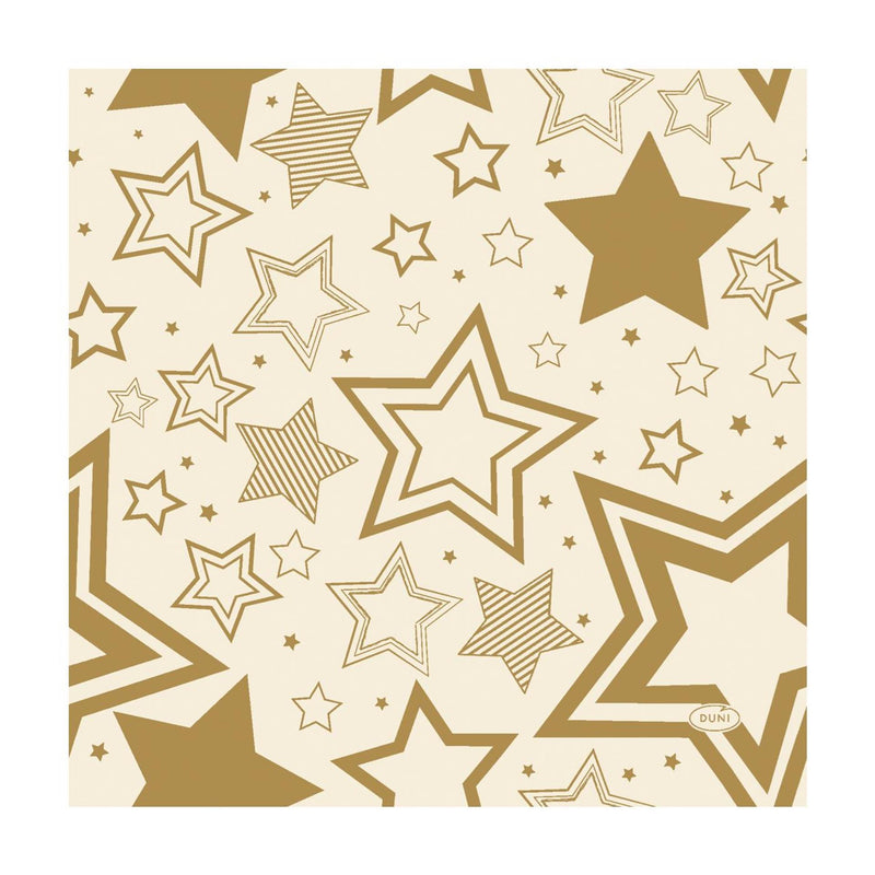 Duni servetten holiday star cream 33cm