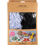 Https: www.cchobby.nl crinkle-papier-l-25-30-cm-b-3-mm-zwart-wit-2x50-gr-1-doos - afbeelding 2