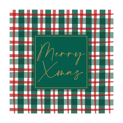 Duni servetten xmas check 24x24cm