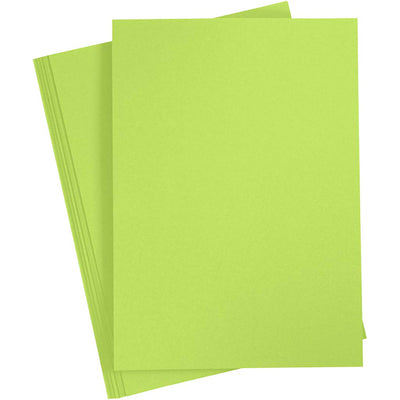 Gekleurd karton, a4, vel 210x297 mm, 180 gr, lichtgroen, 20 vel 1 doos