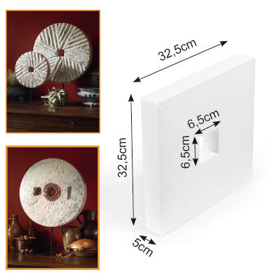 Vaessen creative • piepschuim plaat 32,5x32,5x5cm met gat 6,5x6,5cm
