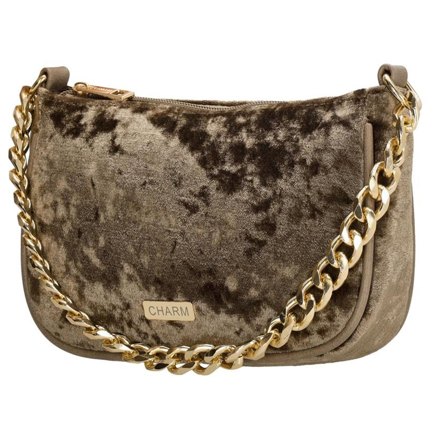 Charm london velvet schoudertas  brons 20x5x13cm