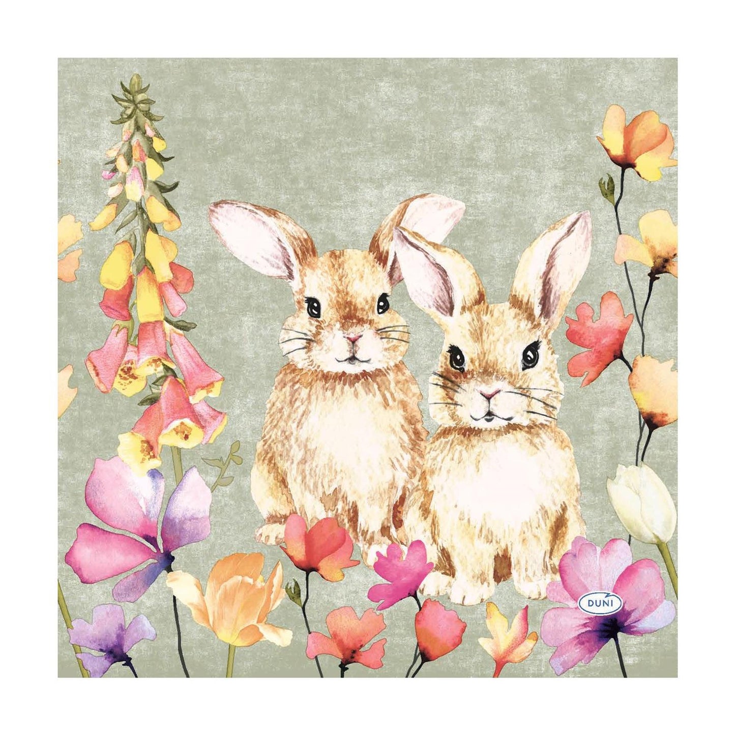 Duni servetten floral friends 3-laags tissue 33x33cm