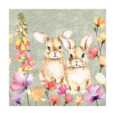 Duni servetten floral friends 3-laags tissue 33x33cm
