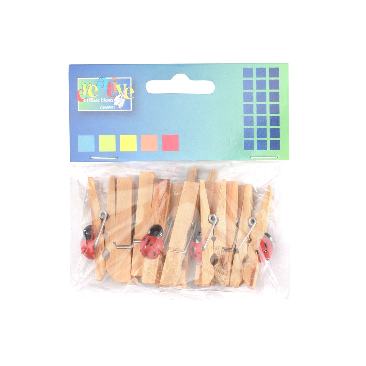 Vaessen creative • lieveheersbeestje 12x15mm op wasknijper 48mm 10pcs