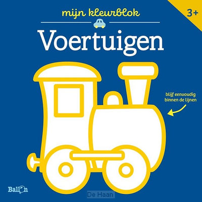 De ballon kleurblok junior - voertuigen dikke lijnen 3+