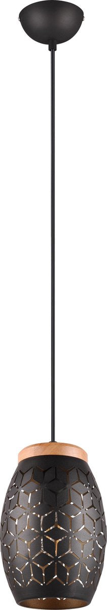 Rl live your light reality bidar - hanglamp - zwart-goud - excl. 1x e27 4 w - snoerschakelaar - zwenkbaar