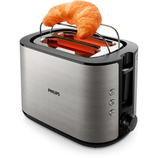 Philips broodrooster hd2650 90 viva rvs zwart