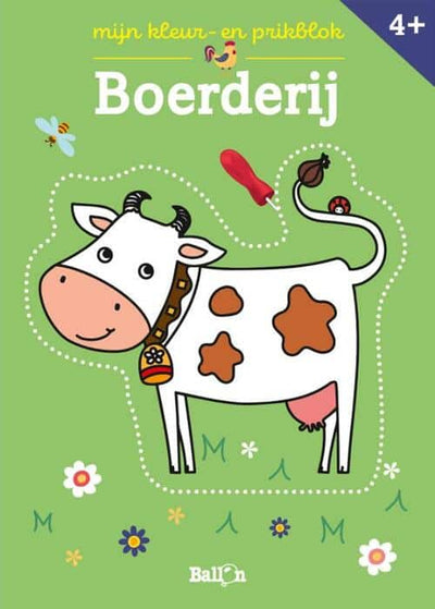 De ballon mijn kleur-en prikblok boerderij. 4+