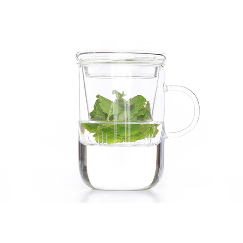 Theeglas met filter ø 8cm h=12cm