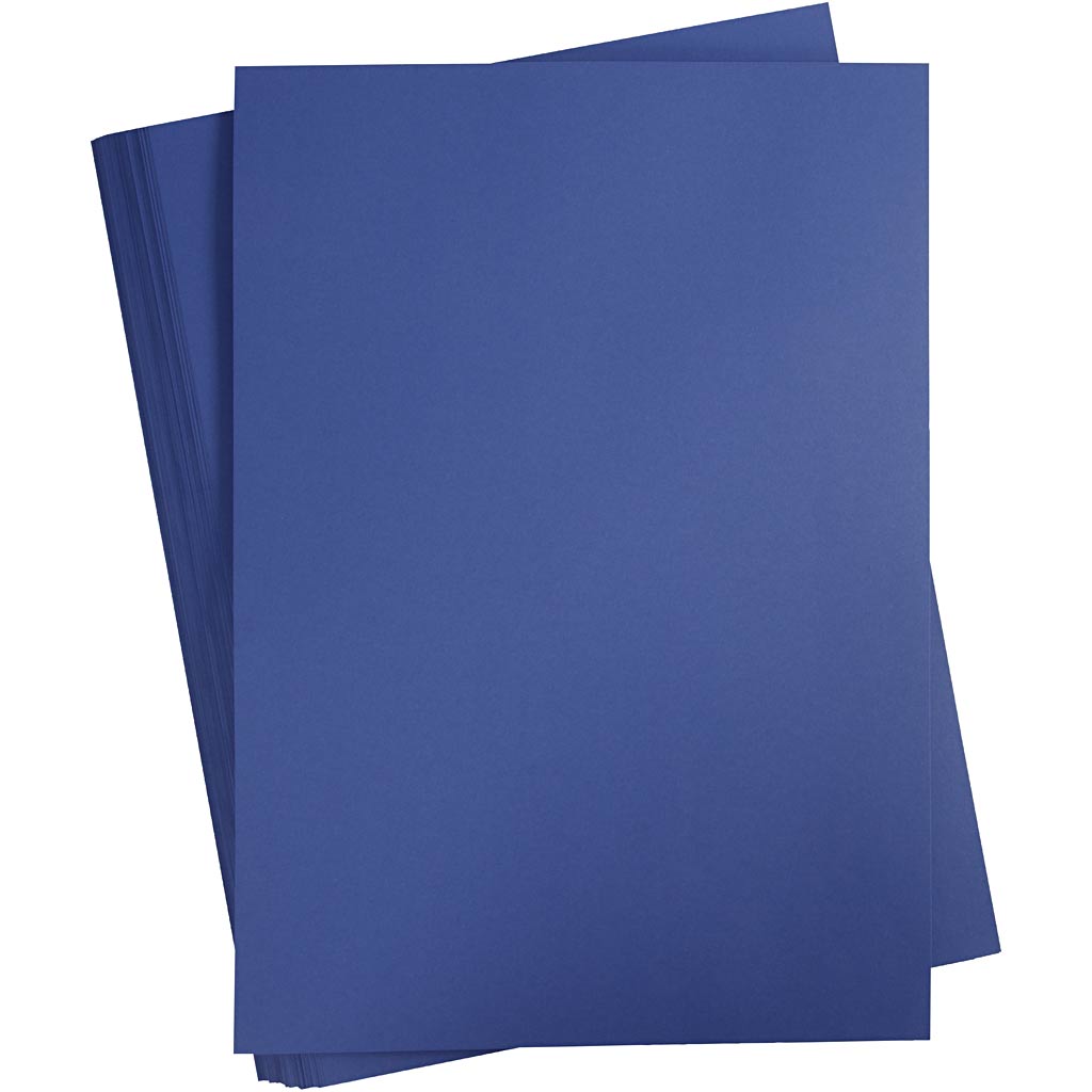 Gekleurd karton, a2, vel 420x594 mm, 180 gr, donkerblauw, 100 vel 1 doos