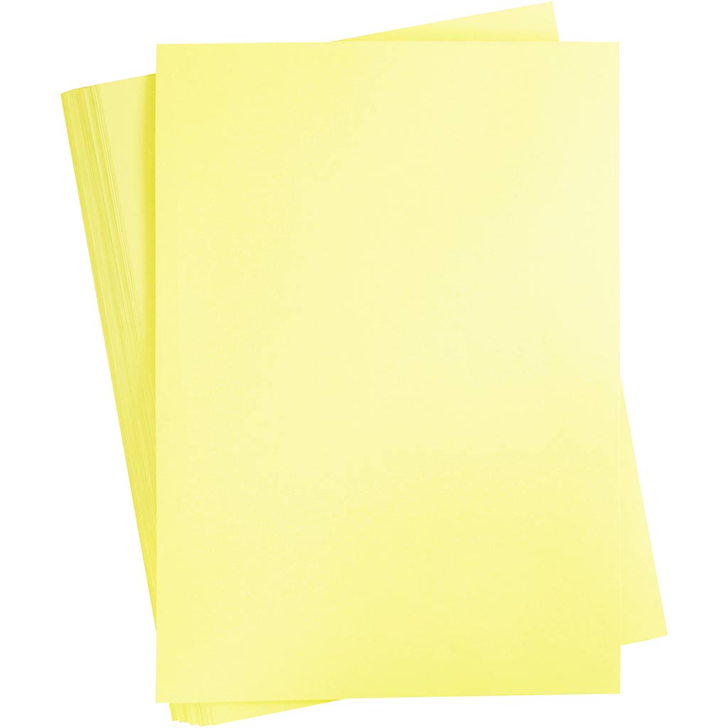 Gekleurd karton, a2, vel 420x594 mm, 180 gr, lichtgeel, 100 vel 1 doos