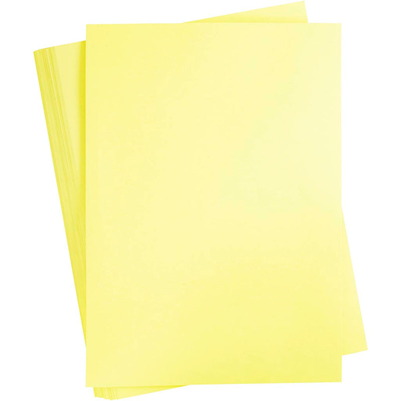 Gekleurd karton, a2, vel 420x594 mm, 180 gr, lichtgeel, 100 vel 1 doos