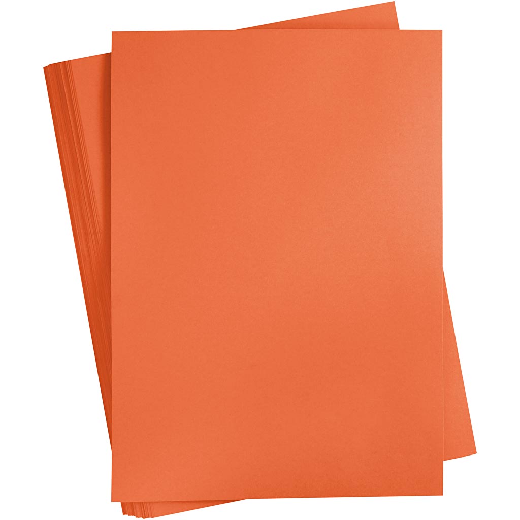 Gekleurd karton, a2, vel 420x594 mm, 180 gr, oranje, 100 vel 1 doos