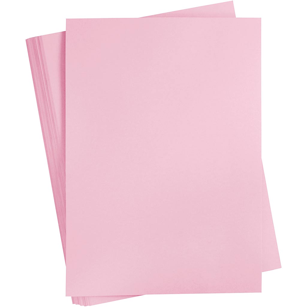 Gekleurd karton, a2, vel 420x594 mm, 180 gr, lichtroze, 100 vel 1 doos
