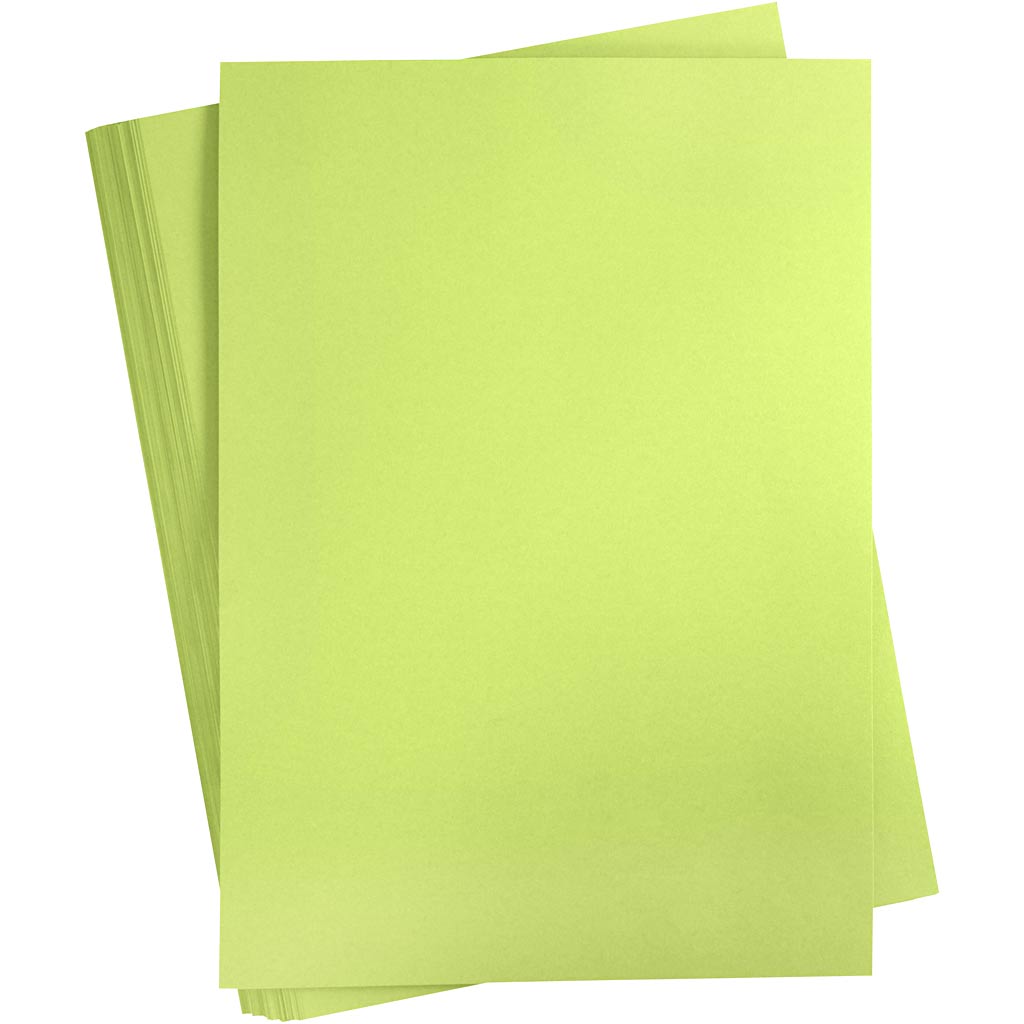 Gekleurd karton, a2, vel 420x594 mm, 180 gr, lichtgroen, 100 vel 1 doos