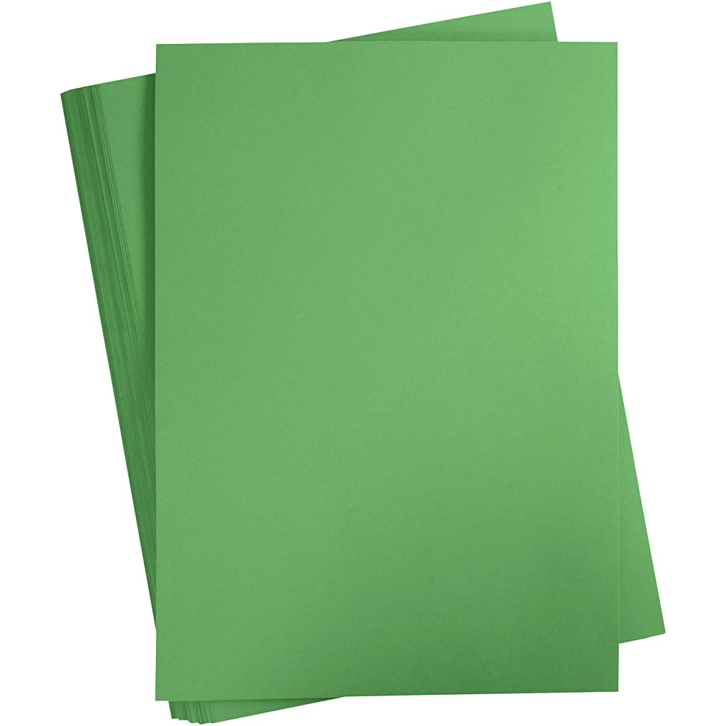 Gekleurd karton, a2, vel 420x594 mm, 180 gr, gras groen, 100 vel 1 doos